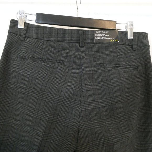 NWT ๐๏ธ Hilary Radley Pants Straight Leg Gray Plaid - Picture 10 of 15